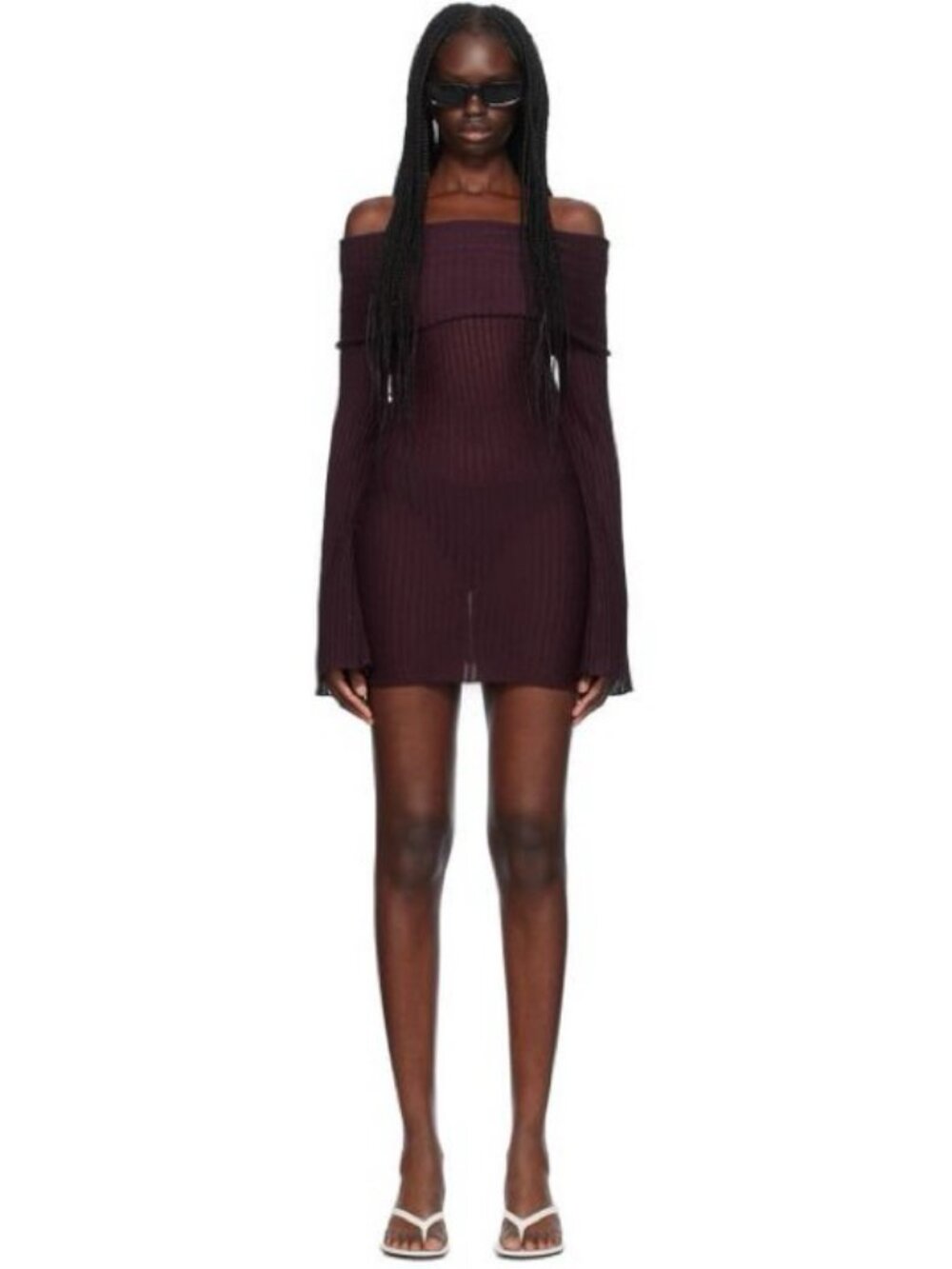 Aya Muse Off-Shoulder Merlot Dress